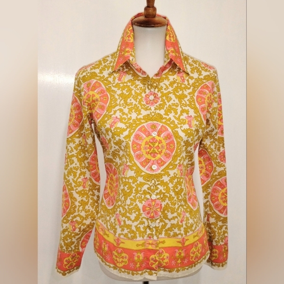 LIGHTWEIGHT COTTON WITH MANDALA RETRO PRINT - Picture 1 of 9